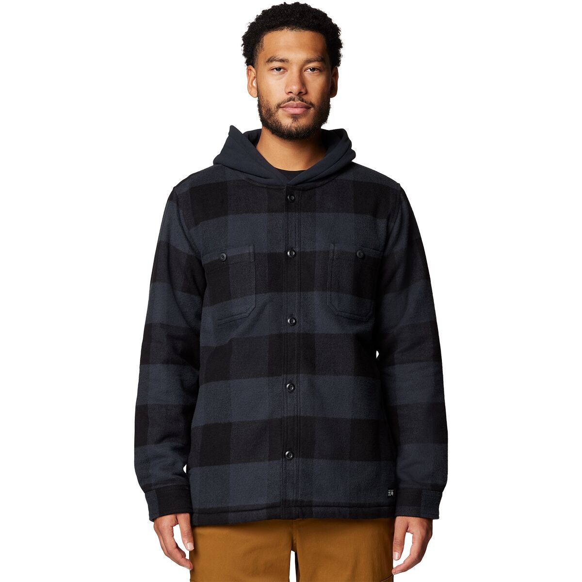 Image of Mountain Hardwear Plusher Microchill Lined Shirt - Men's Black Tatanka Check Print, XL