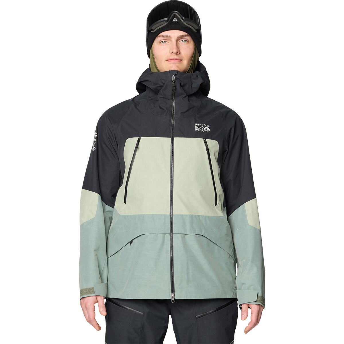 Image of Mountain Hardwear Sky Ridge GORE-TEX Jacket - Men's Wet Stone/White Sage/Black, M
