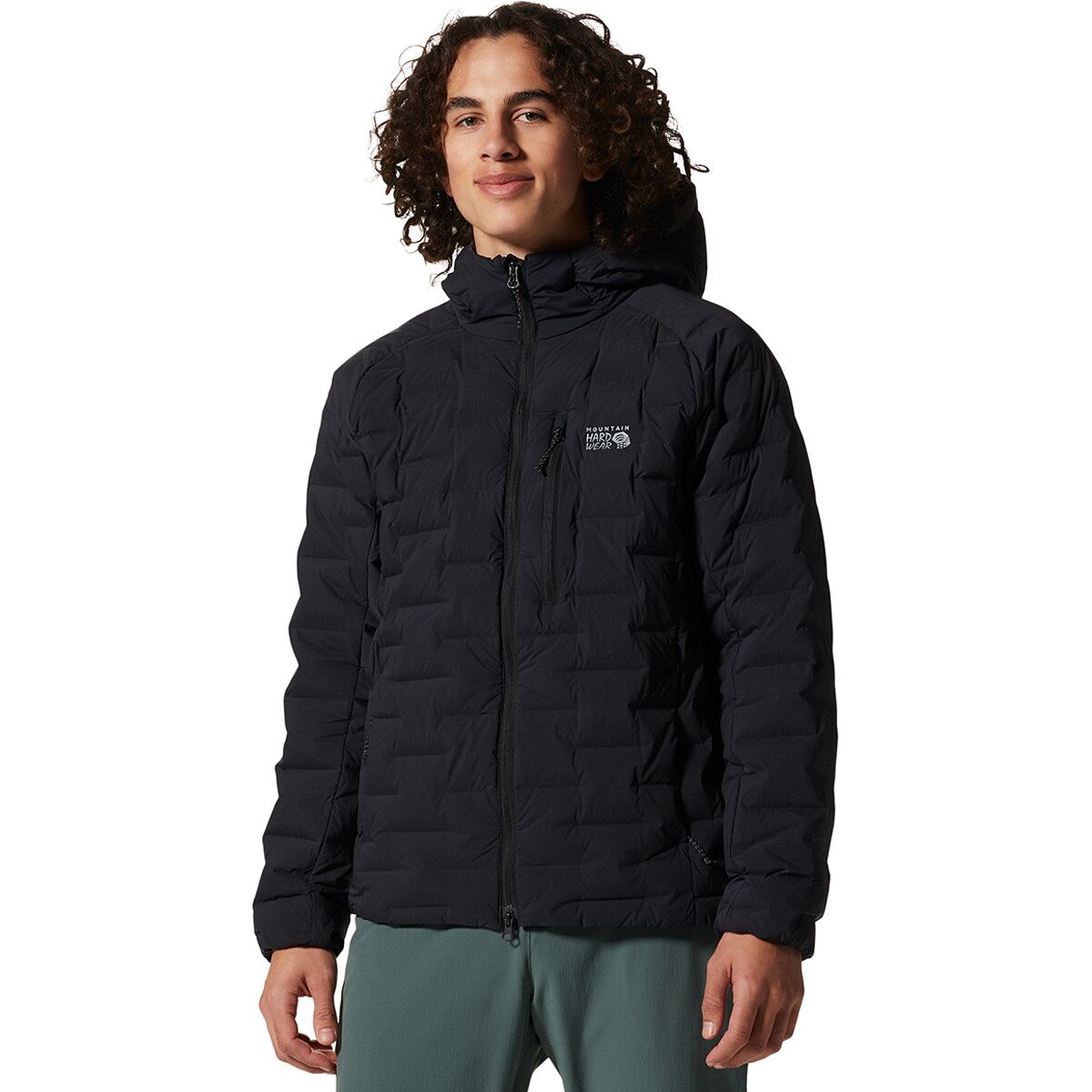 Image of Mountain Hardwear StretchDown Hooded Jacket - Men's Black, M