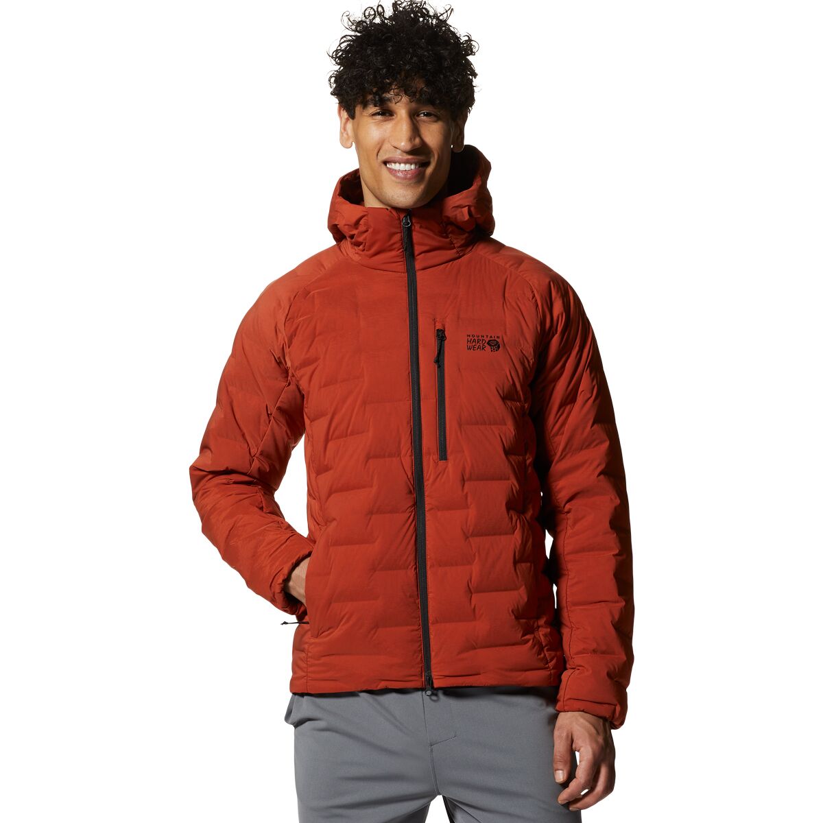 Image of Mountain Hardwear StretchDown Hooded Jacket - Men's Dark Copper, XL