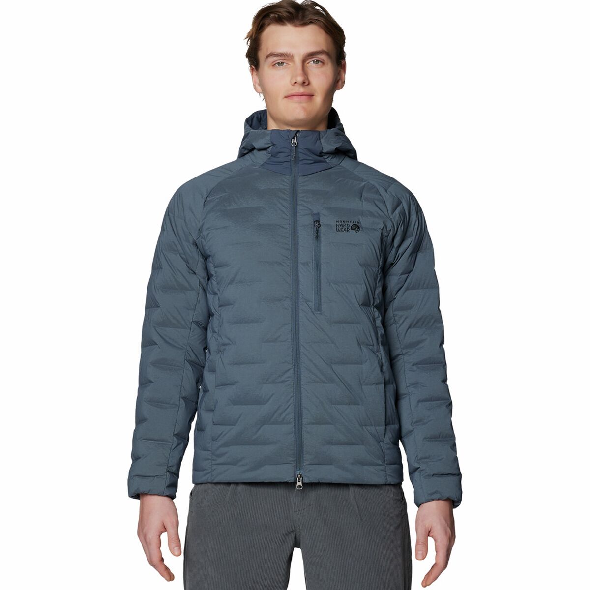 Image of Mountain Hardwear StretchDown Hooded Jacket - Men's Moon Blue, M
