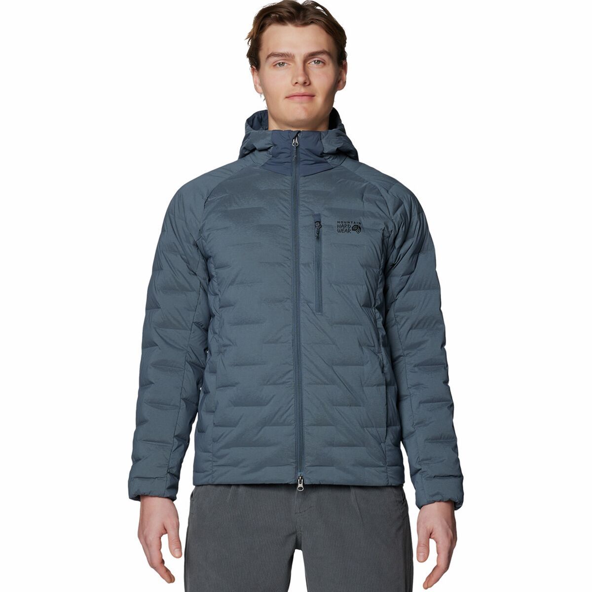 Image of Mountain Hardwear StretchDown Hooded Jacket - Men's Moon Blue, M