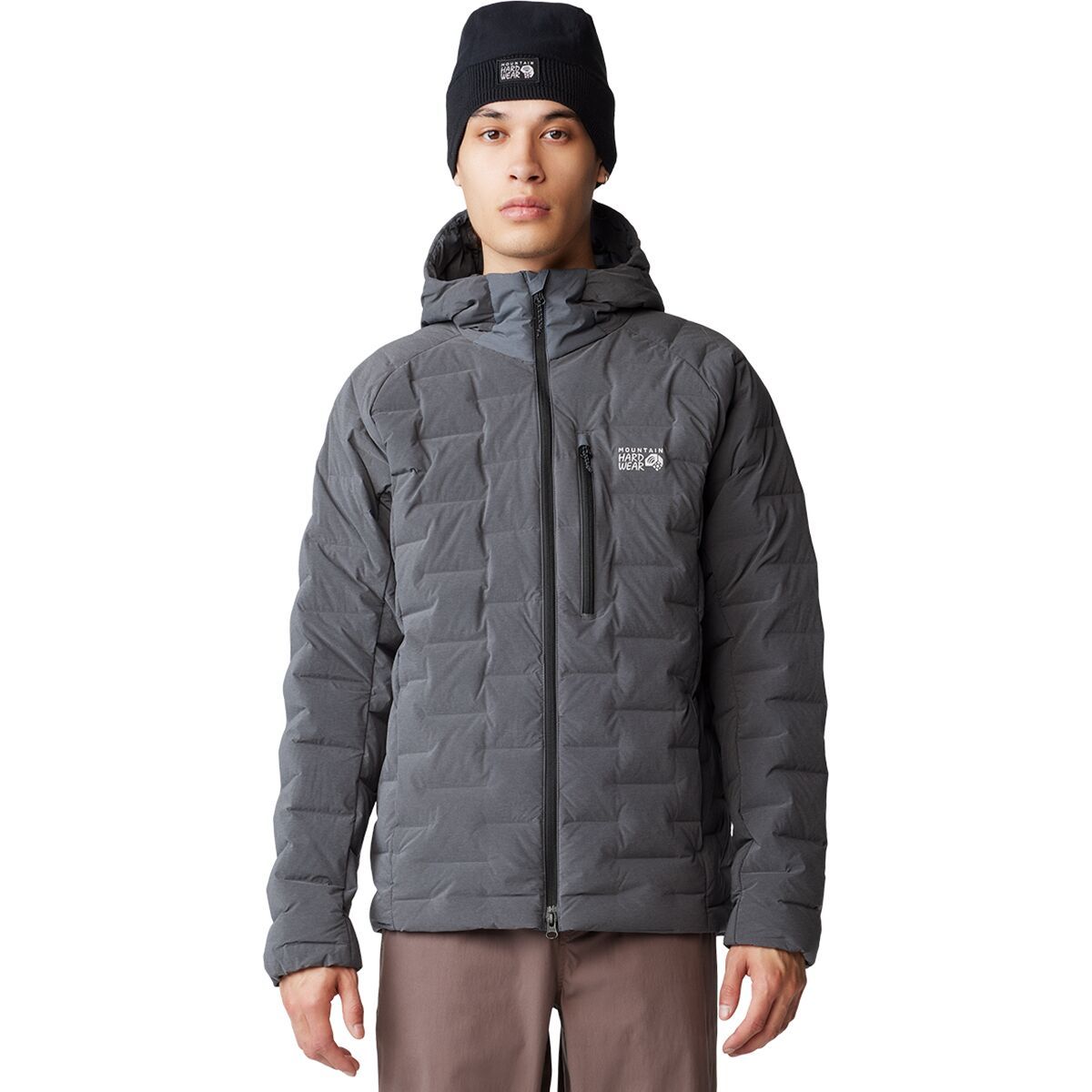 Image of Mountain Hardwear StretchDown Hooded Jacket - Men's Volcanic Heather, XXL