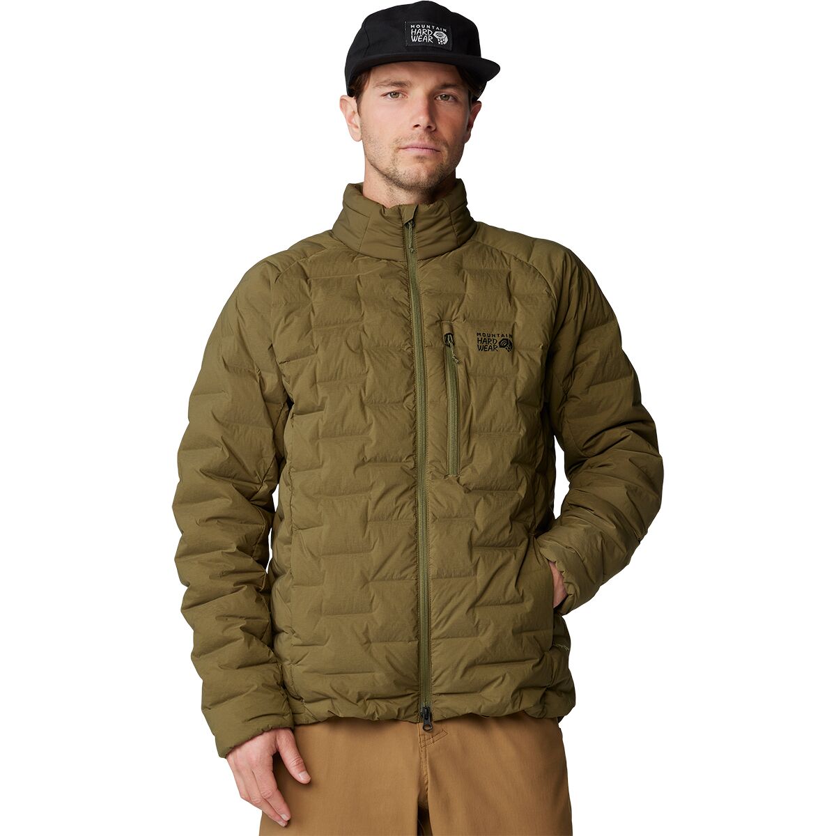 Image of Mountain Hardwear StretchDown Jacket - Men's Combat Green, S