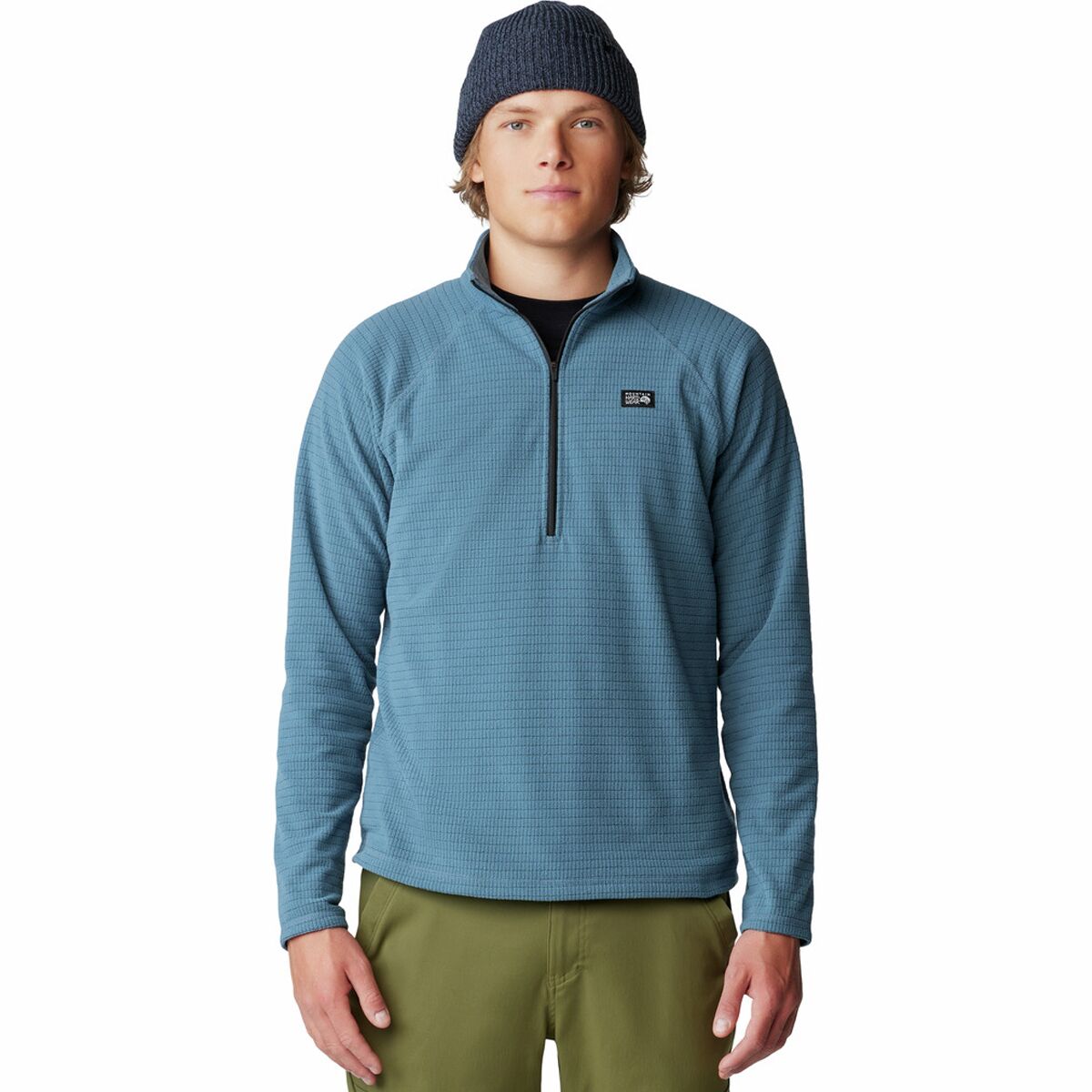 Image of Mountain Hardwear Summit Grid 1/2-Zip Fleece Jacket - Men's Asiatic Blue, XL