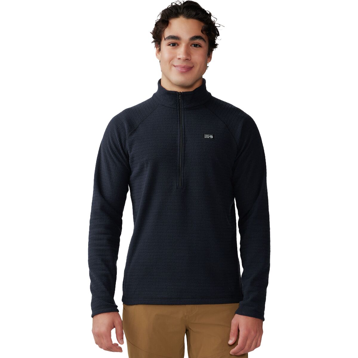 Image of Mountain Hardwear Summit Grid 1/2-Zip Fleece Jacket - Men's Black, XL