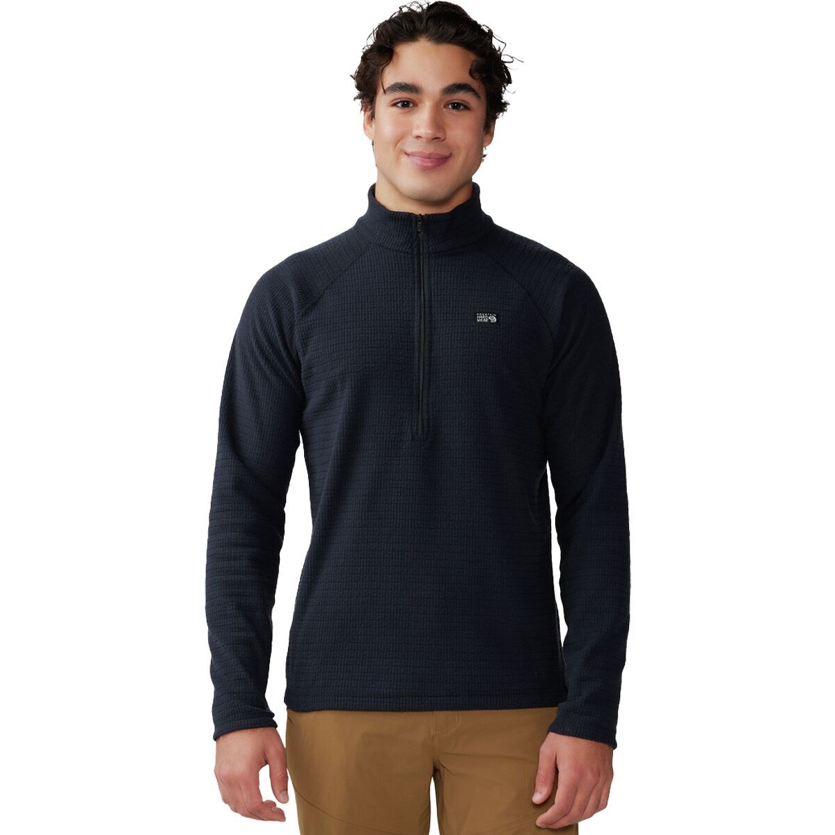 Image of Mountain Hardwear Summit Grid 1/2-Zip Fleece Jacket - Men's Black, L