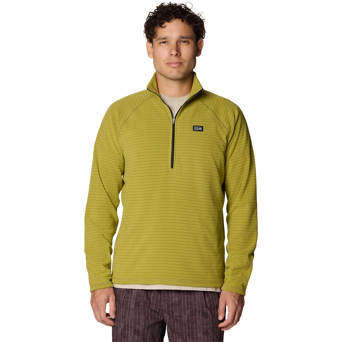 Image of Mountain Hardwear Summit Grid 1/2-Zip Fleece Jacket - Men's Bright Fatigue, XL