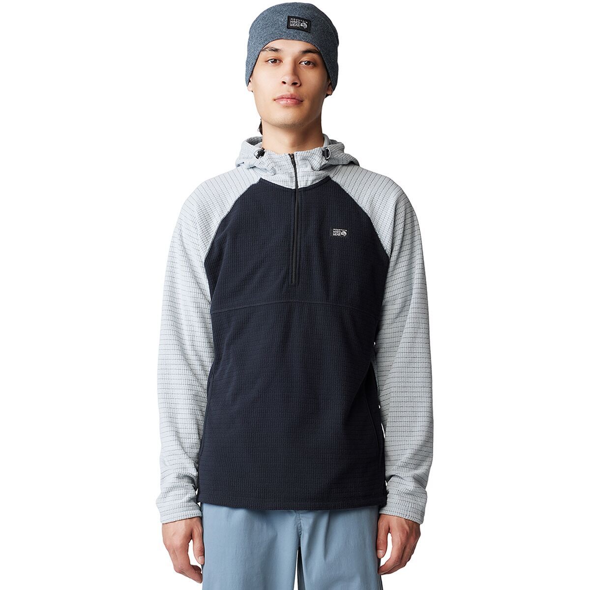 Image of Mountain Hardwear Summit Grid Hoodie - Men's Black/Glacial, XXL