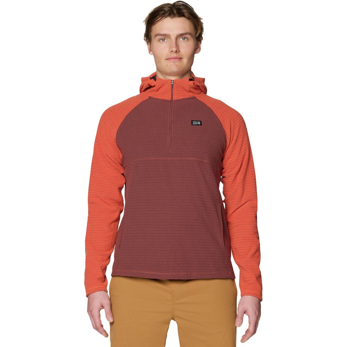 Image of Mountain Hardwear Summit Grid Hoodie - Men's Bourbon Brown/Aspect, S