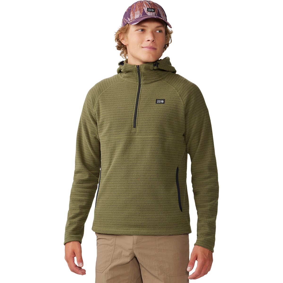 Image of Mountain Hardwear Summit Grid Hoodie - Men's Combat Green, XXL