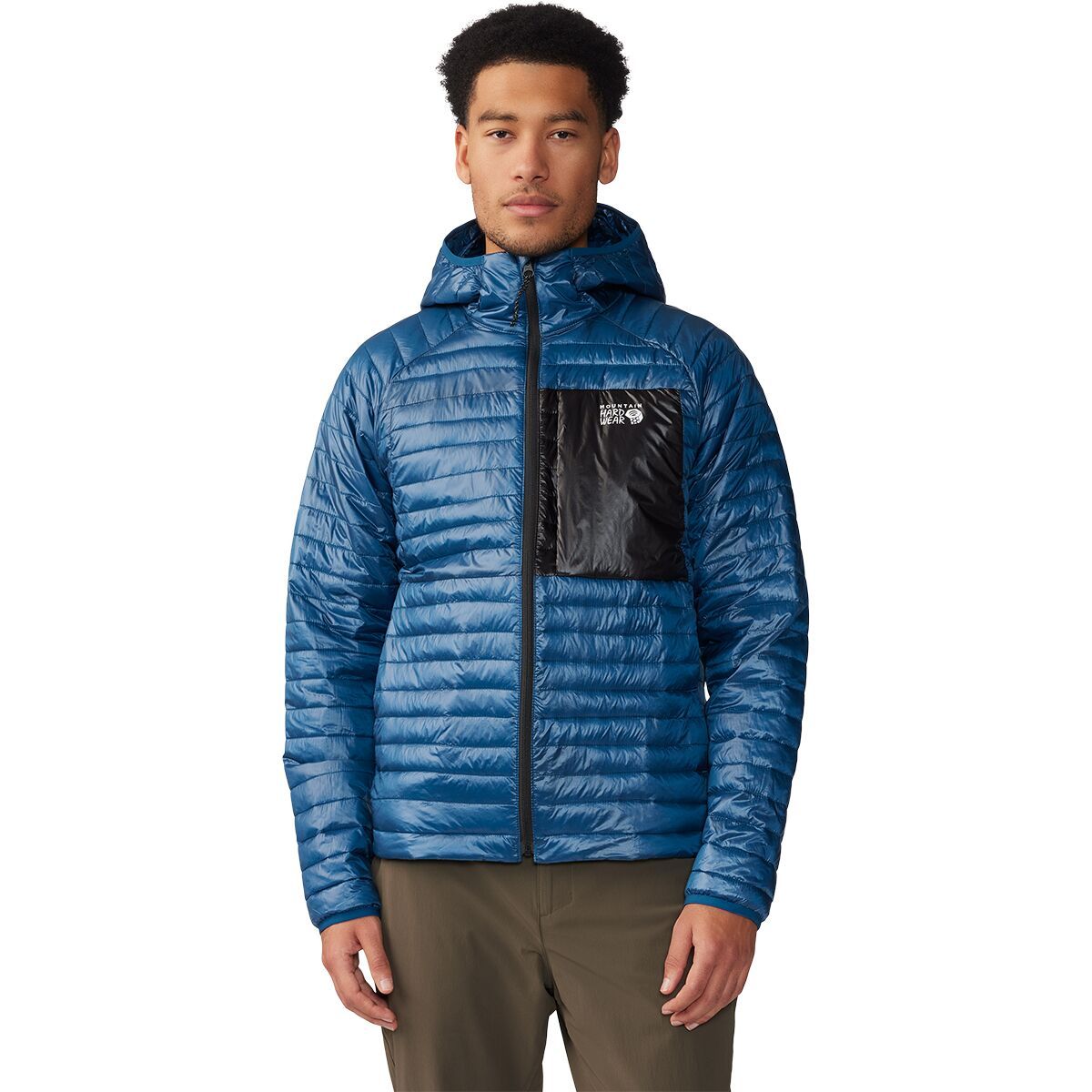 Image of Mountain Hardwear Ventano Hooded Jacket - Men's Dark Caspian/Black, M