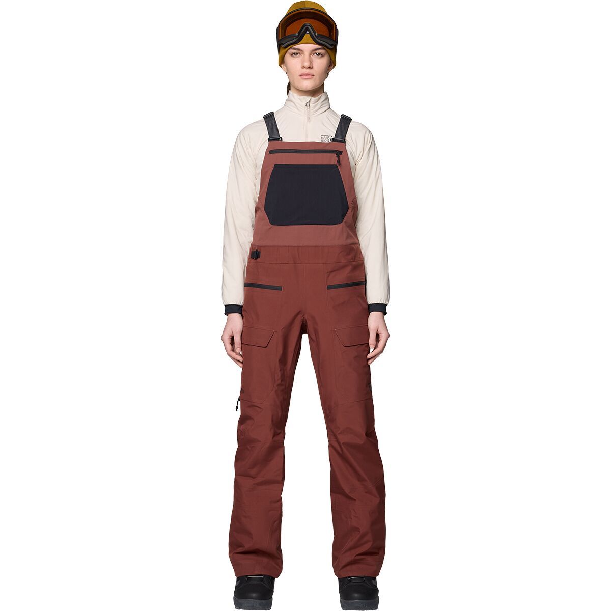 Image of Mountain Hardwear Boundary Ridge GORE-TEX Bib Pant - Women's Bourbon Brown, M/Short