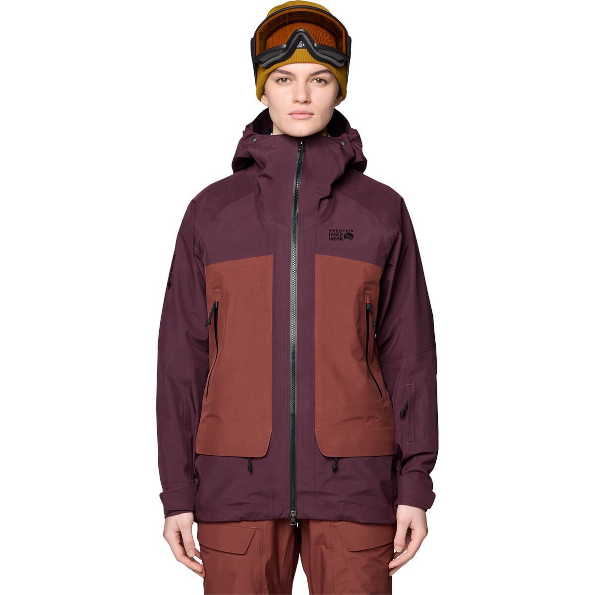 Image of Mountain Hardwear Boundary Ridge GORE-TEX Jacket - Women's Blackberry/Bourbon Brown, XL
