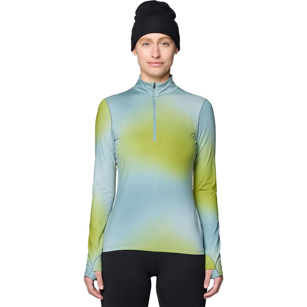 Image of Mountain Hardwear Butter Up 1/2-Zip Top - Women's Blue Sage Multi Ombre Print, L