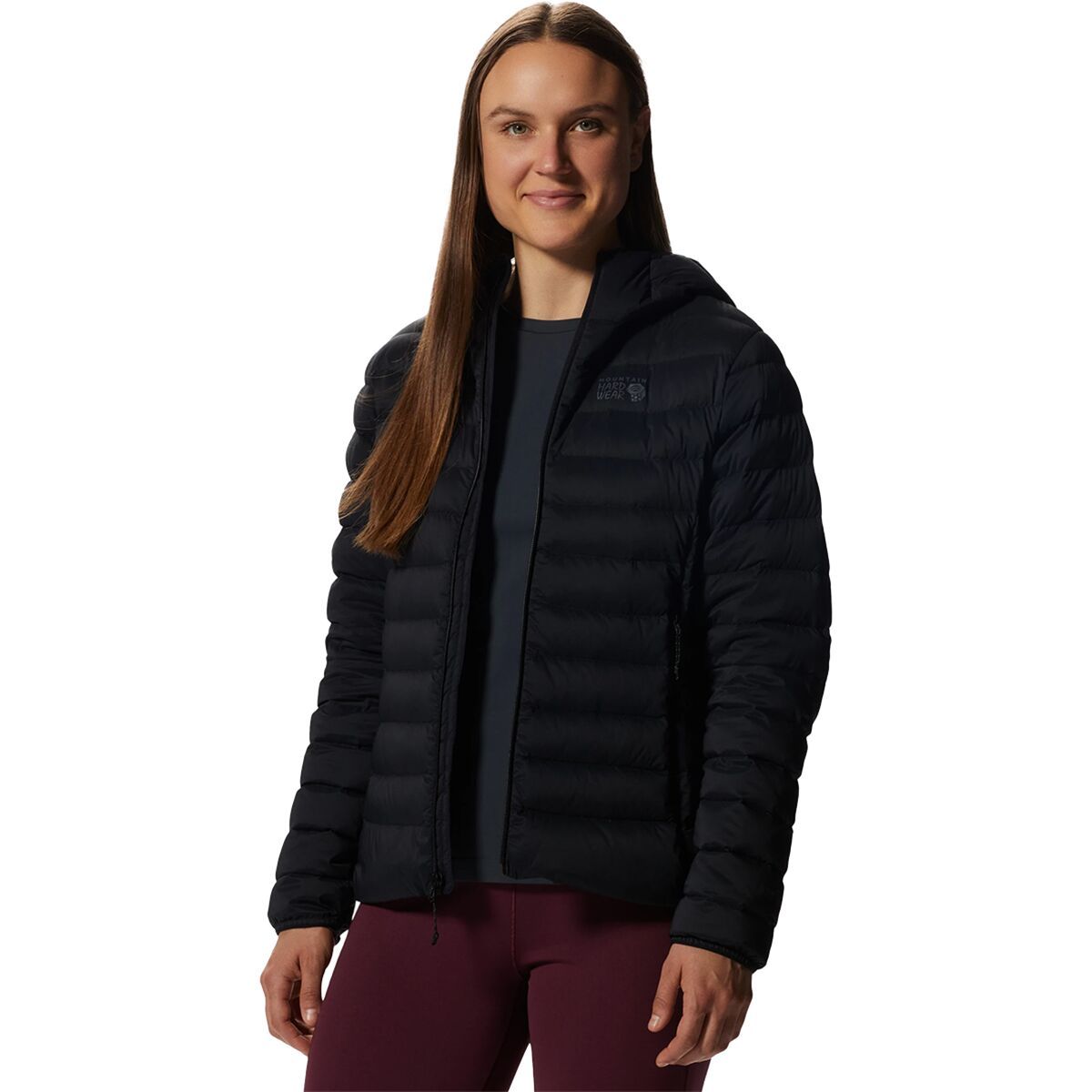 Image of Mountain Hardwear Deloro Down Full-Zip Hooded Jacket - Women's Black, L