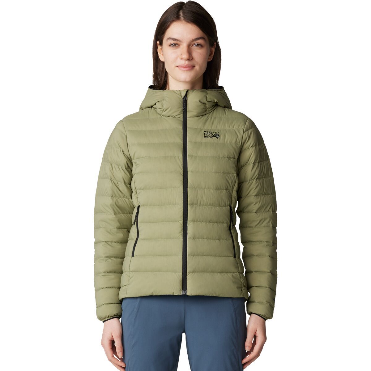 Image of Mountain Hardwear Deloro Down Full-Zip Hooded Jacket - Women's Mantis Green, S