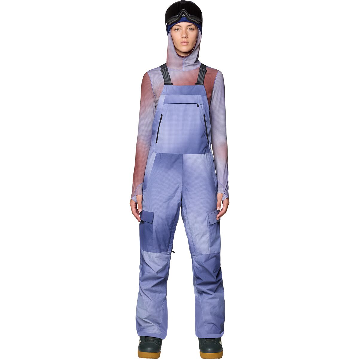 Image of Mountain Hardwear Firefall Bib Pant - Women's Lapis Dusk Ombre Print, M/Reg