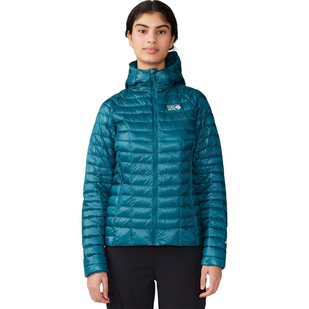 Image of Mountain Hardwear Ghost Whisperer Hooded Down Jacket - Women's Jack Pine, L