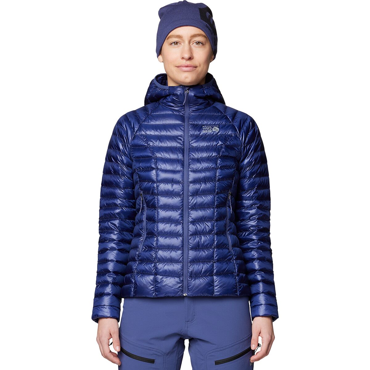 Image of Mountain Hardwear Ghost Whisperer Hooded Down Jacket - Women's Lapis Dusk, L