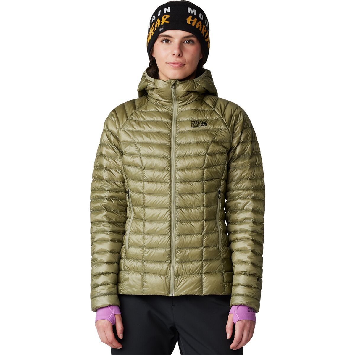 Image of Mountain Hardwear Ghost Whisperer Hooded Down Jacket - Women's Mantis Green, L