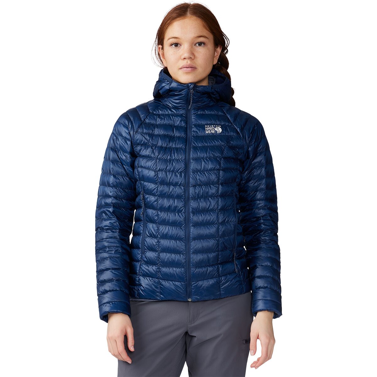 Image of Mountain Hardwear Ghost Whisperer Hooded Down Jacket - Women's Outer Dark, L