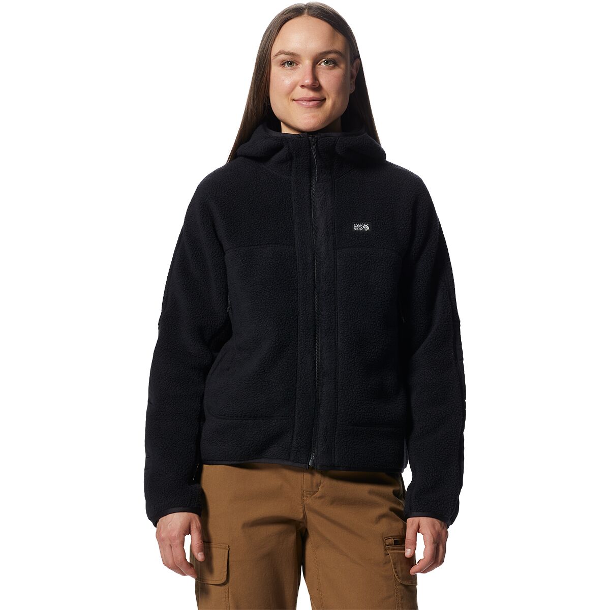 Image of Mountain Hardwear HiCamp Fleece Full-Zip Hooded Jacket - Women's Black, XS