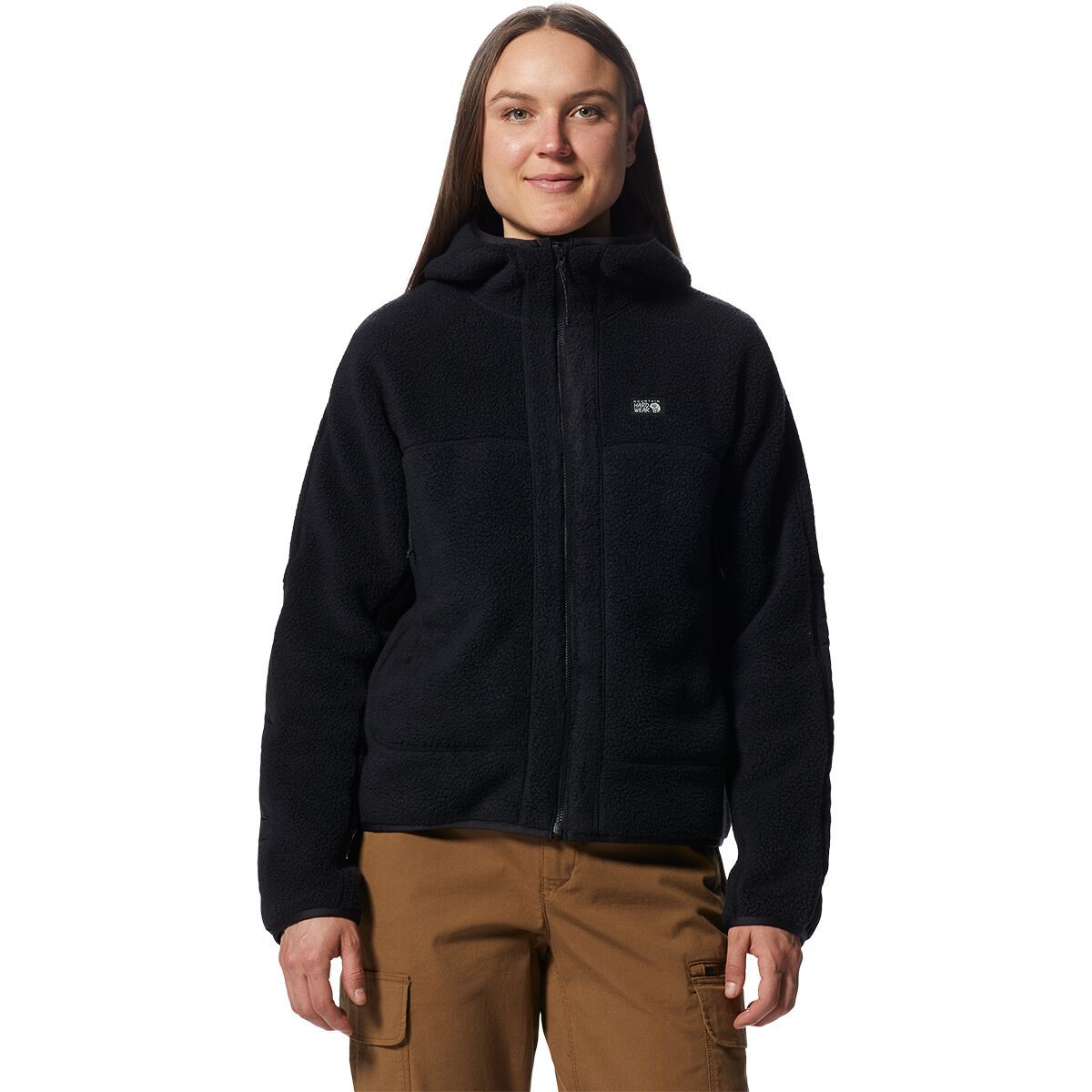 Image of Mountain Hardwear HiCamp Fleece Full-Zip Hooded Jacket - Women's Black, L