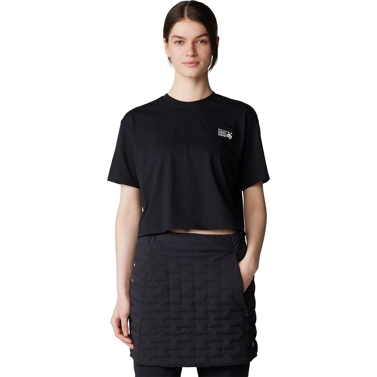 Image of Mountain Hardwear Logo Boxy Crop Shirt - Women's Black, L