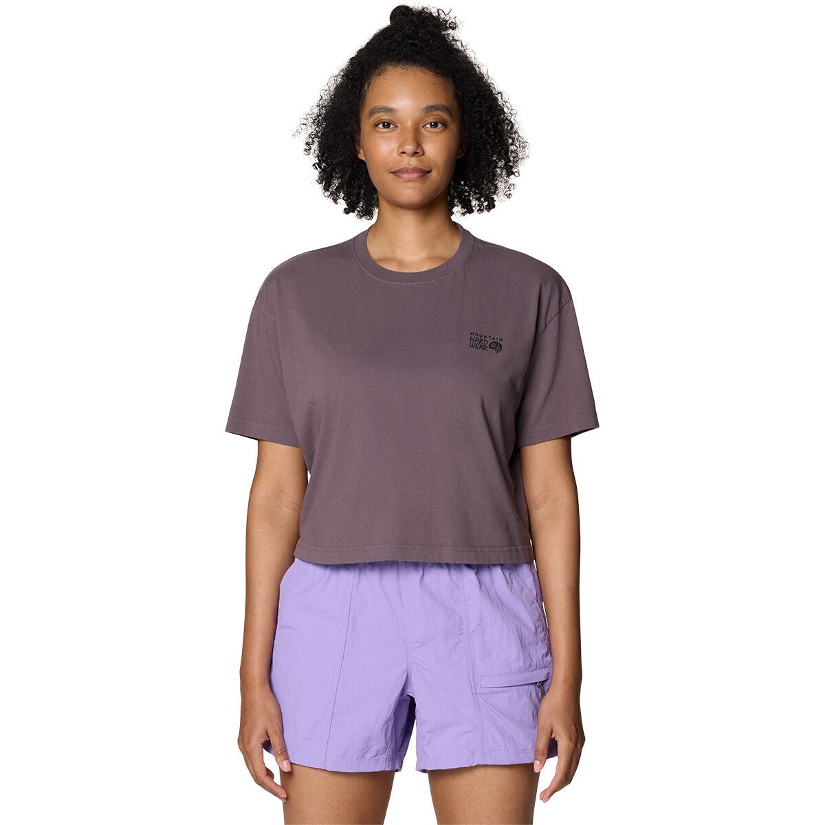 Image of Mountain Hardwear Logo Boxy Crop Shirt - Women's Purple Sage, XS
