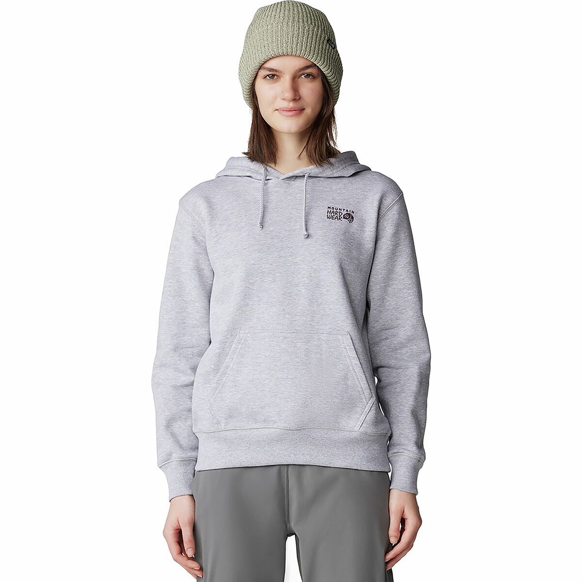 Image of Mountain Hardwear Logo Pullover Hoodie - Women's Hardwear Grey Heather, XS