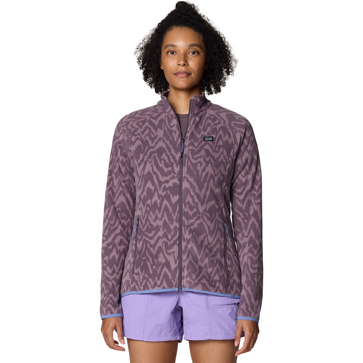 Image of Mountain Hardwear Microchill Full-Zip Jacket - Women's Purple Sage Peaks Xl Print, M