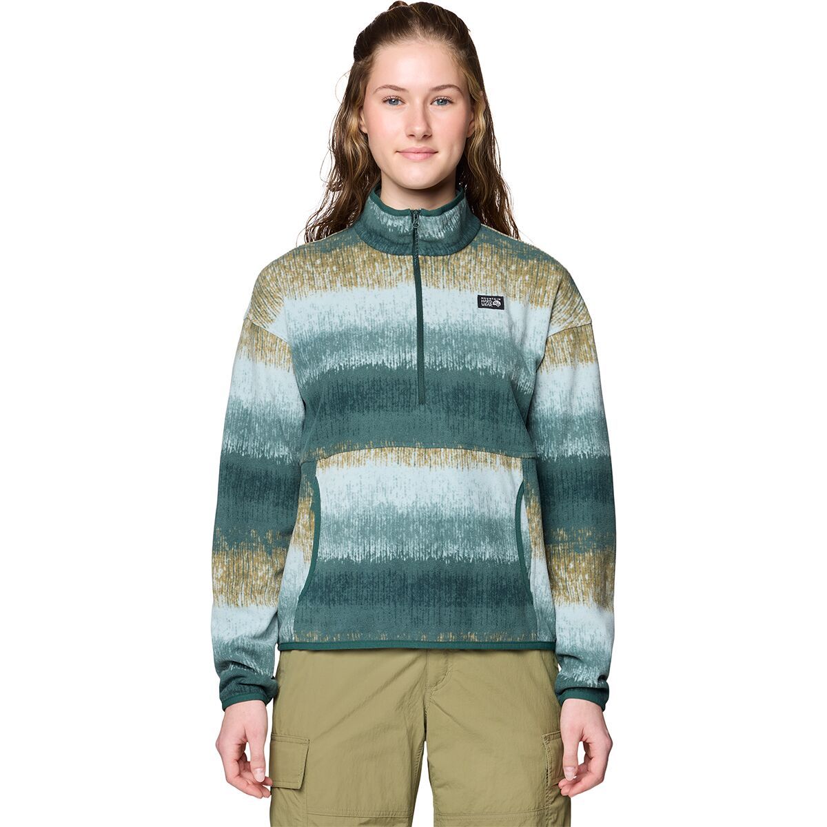 Image of Mountain Hardwear Microchill Pullover - Women's Blue Sage Gradient Stripe, S