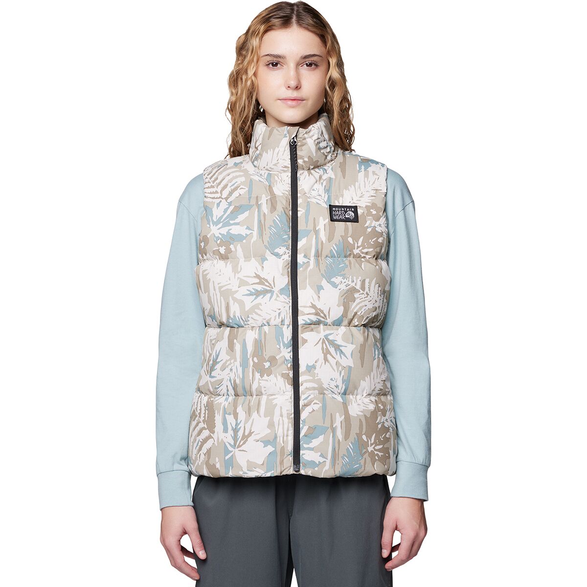 Image of Mountain Hardwear Nevadan Down Vest - Women's Talc Redwoods Camo, S