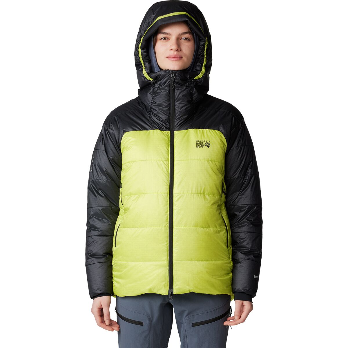 Image of Mountain Hardwear Phantom Belay Down Parka - Women's Citron Glow/Black, M