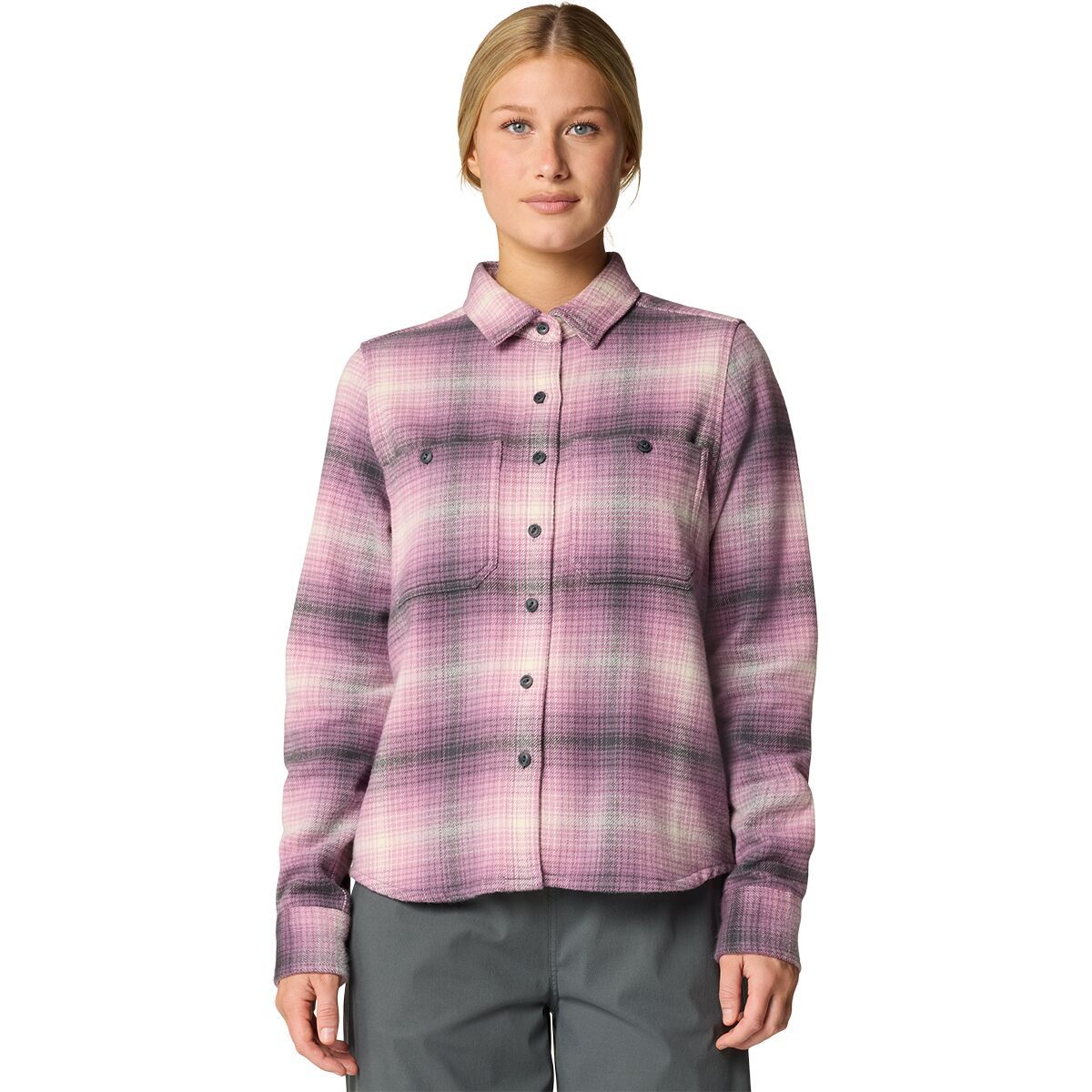 Mountain Hardwear Plusher Long-Sleeve Shirt - Women's Dark Daze Buffalo Ombre Check, M