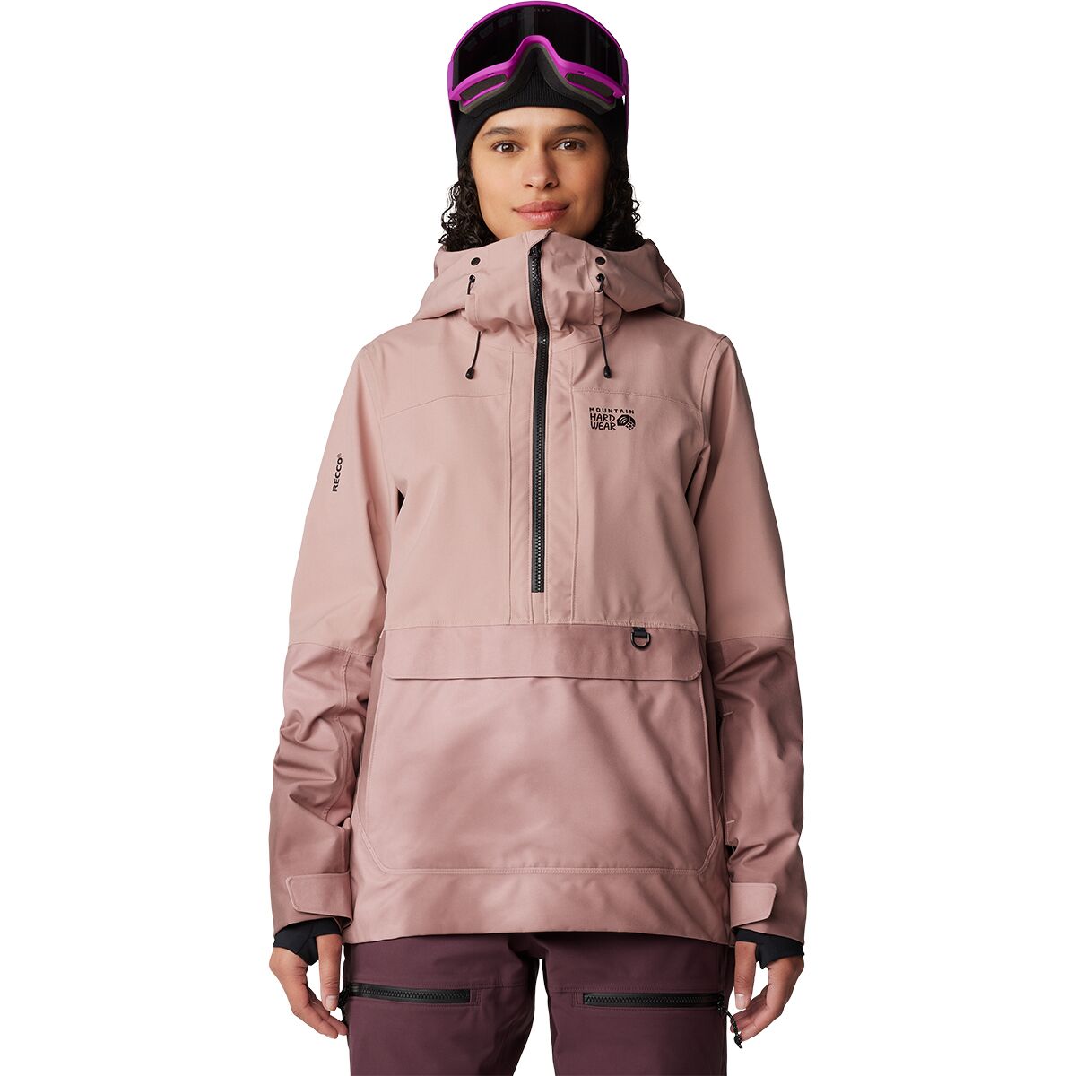 Image of Mountain Hardwear Powder Maven Anorak - Women's Smoky Quartz/Smoky Quartz Vapors Print, M