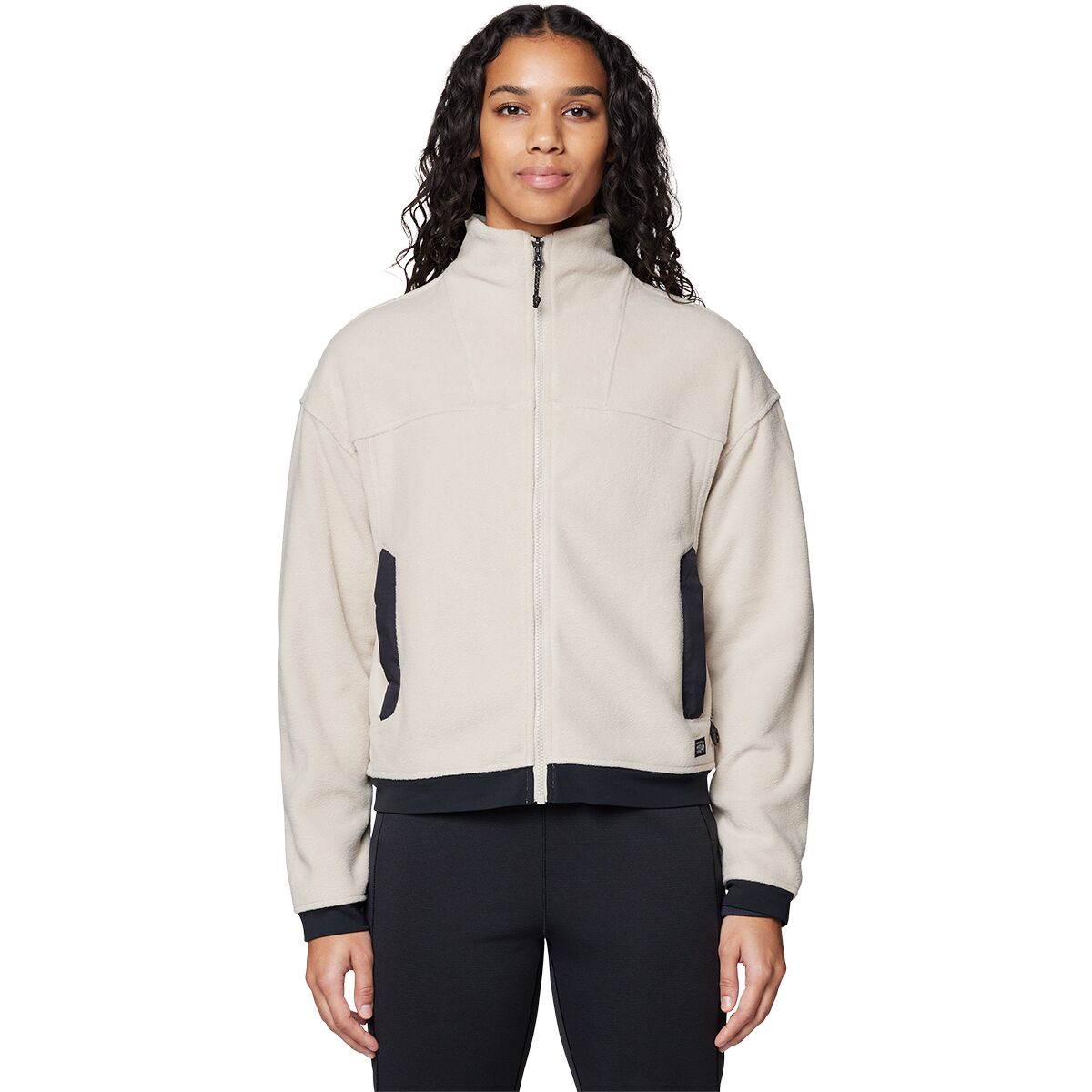 Image of Mountain Hardwear Powder Maven Fleece Full-Zip Jacket - Women's Fossil/Black, L
