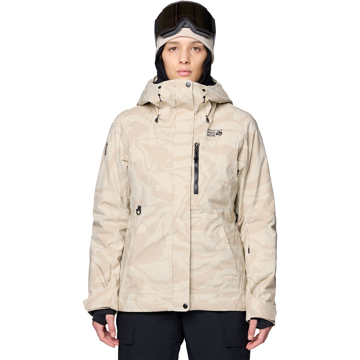 Image of Mountain Hardwear Powder Maven Jacket - Women's Fossil Rockstrata Print, S