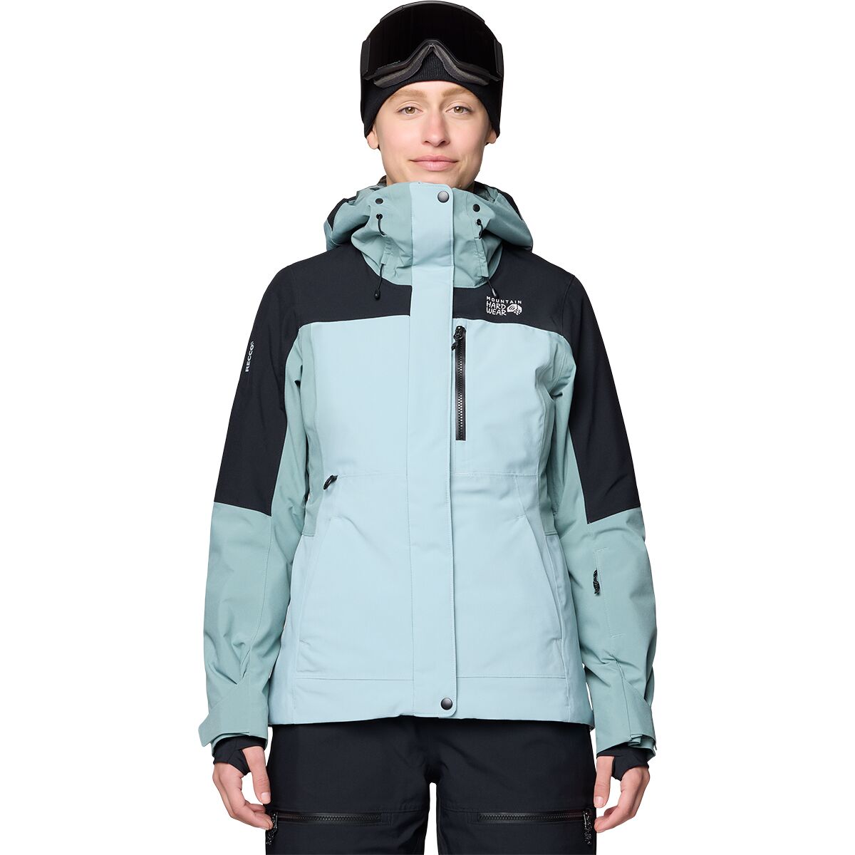 Image of Mountain Hardwear Powder Maven Jacket - Women's Ice Shadow/Blue Sage/Black, L