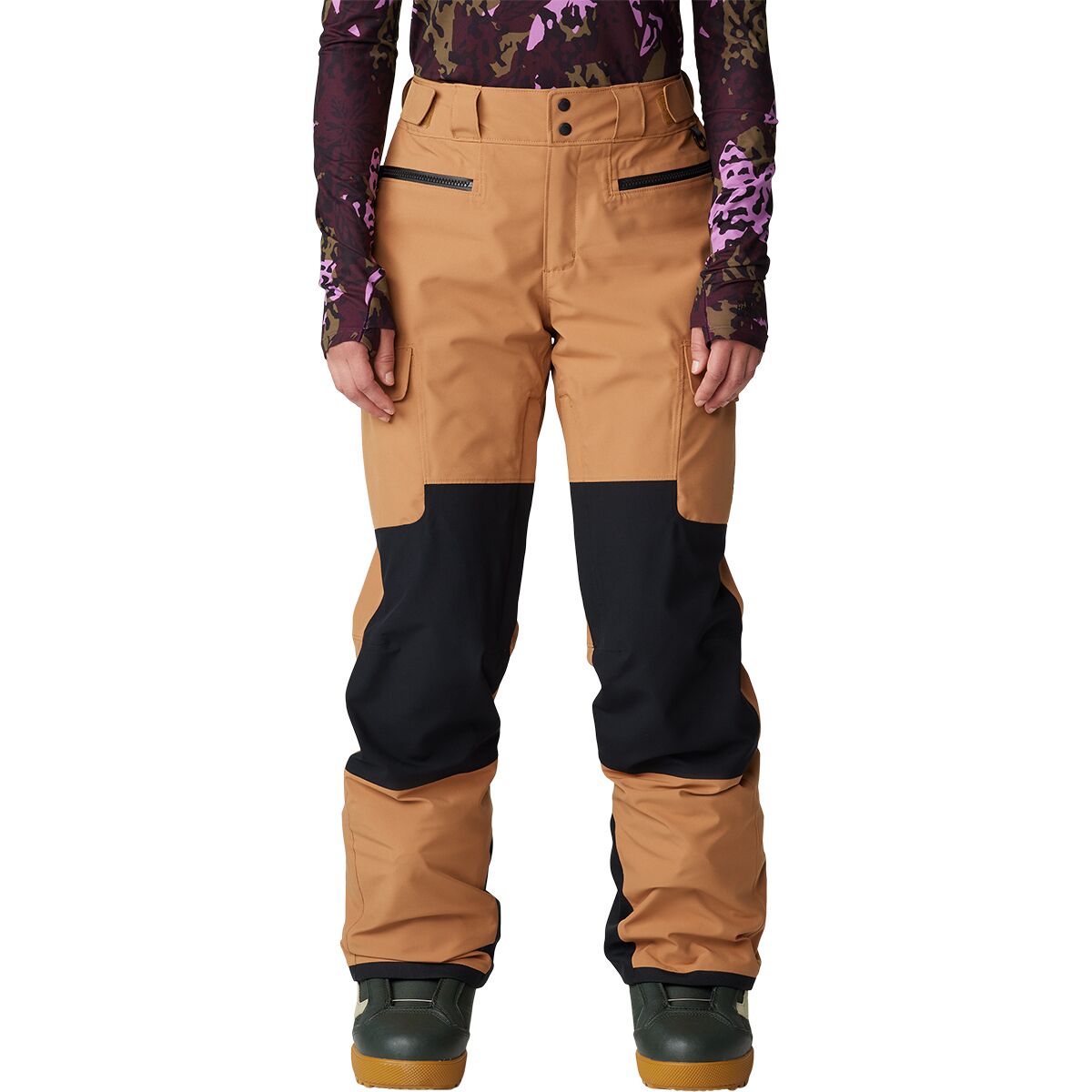 Image of Mountain Hardwear Powder Maven Pant - Women's Copper Clay/Black, XS/Reg