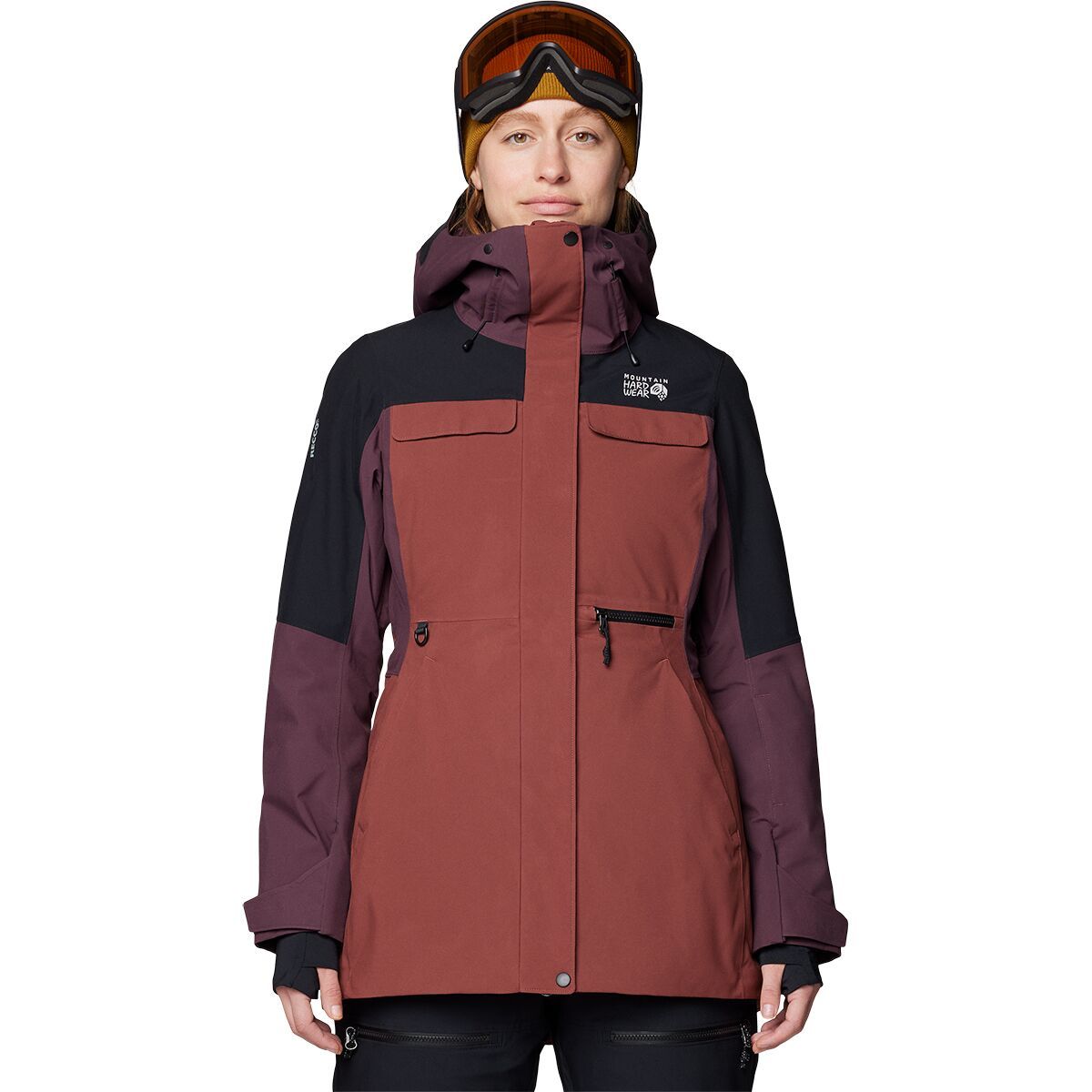 Image of Mountain Hardwear Powder Maven Parka - Women's Bourbon Brown/Blackberry/Black, L