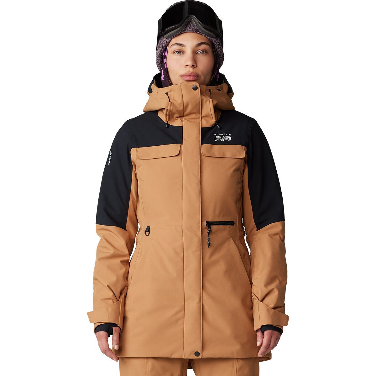 Image of Mountain Hardwear Powder Maven Parka - Women's Copper Clay/Black, S
