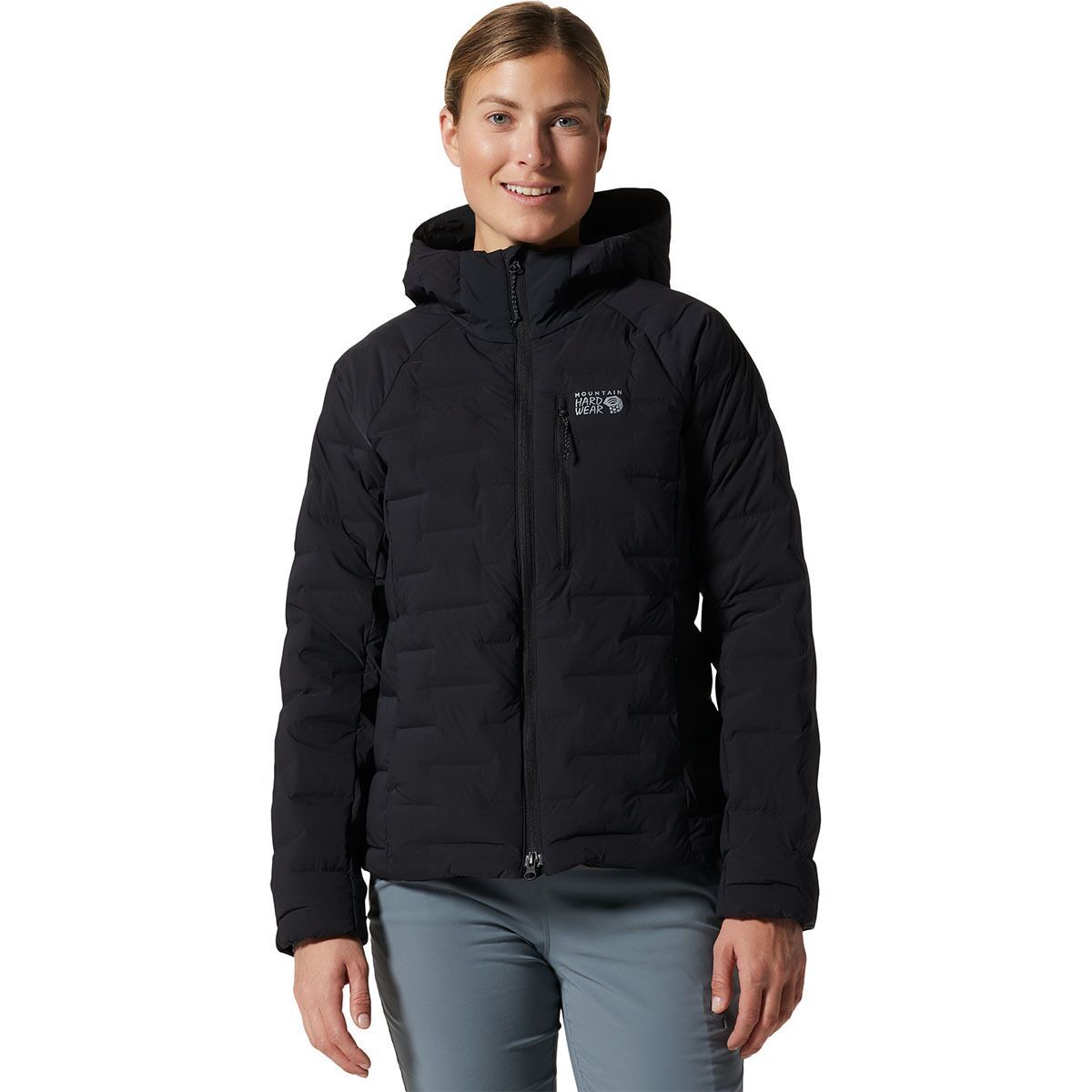 Image of Mountain Hardwear Stretchdown Hooded Jacket - Women's Black, XS