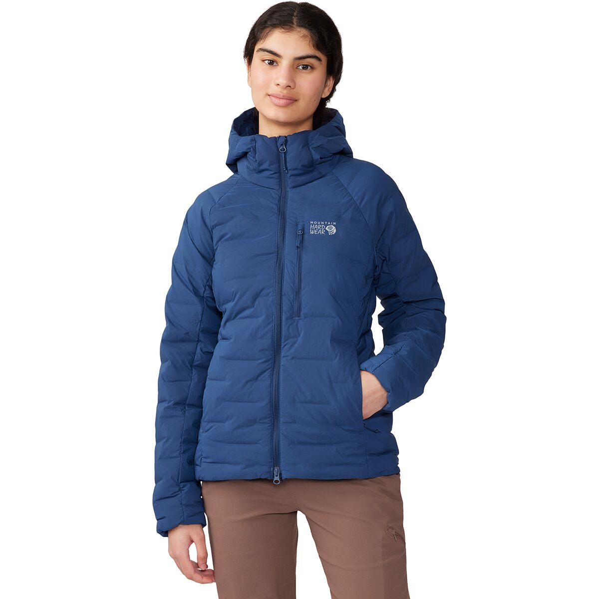 Image of Mountain Hardwear Stretchdown Hooded Jacket - Women's Outer Dark, XS