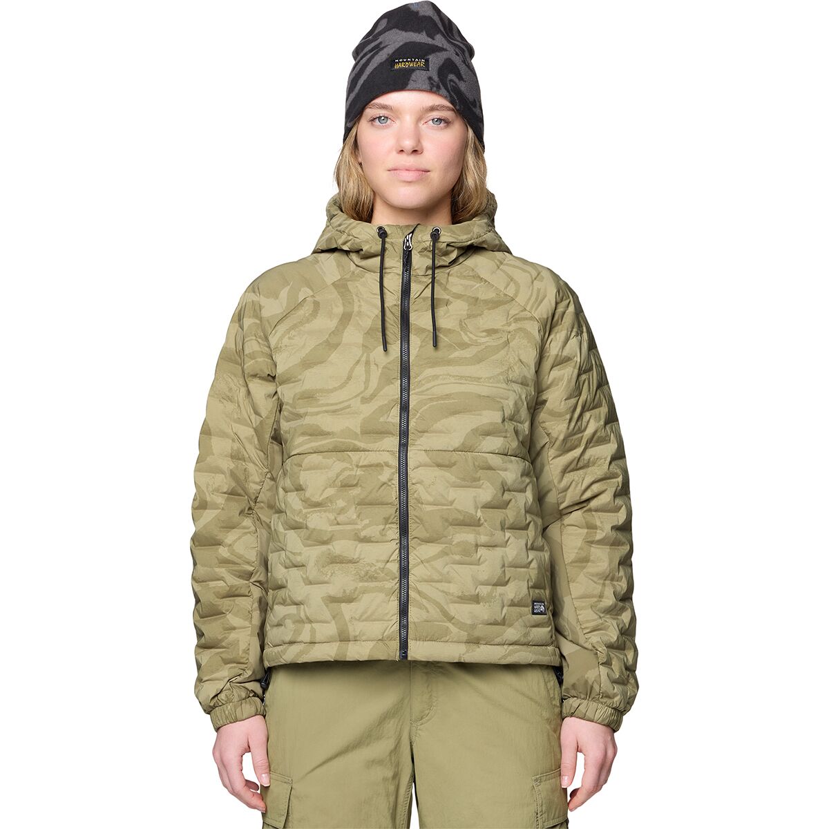Image of Mountain Hardwear Stretchdown Light Full-Zip Hooded Jacket - Women's Landslide Rockstrata, L