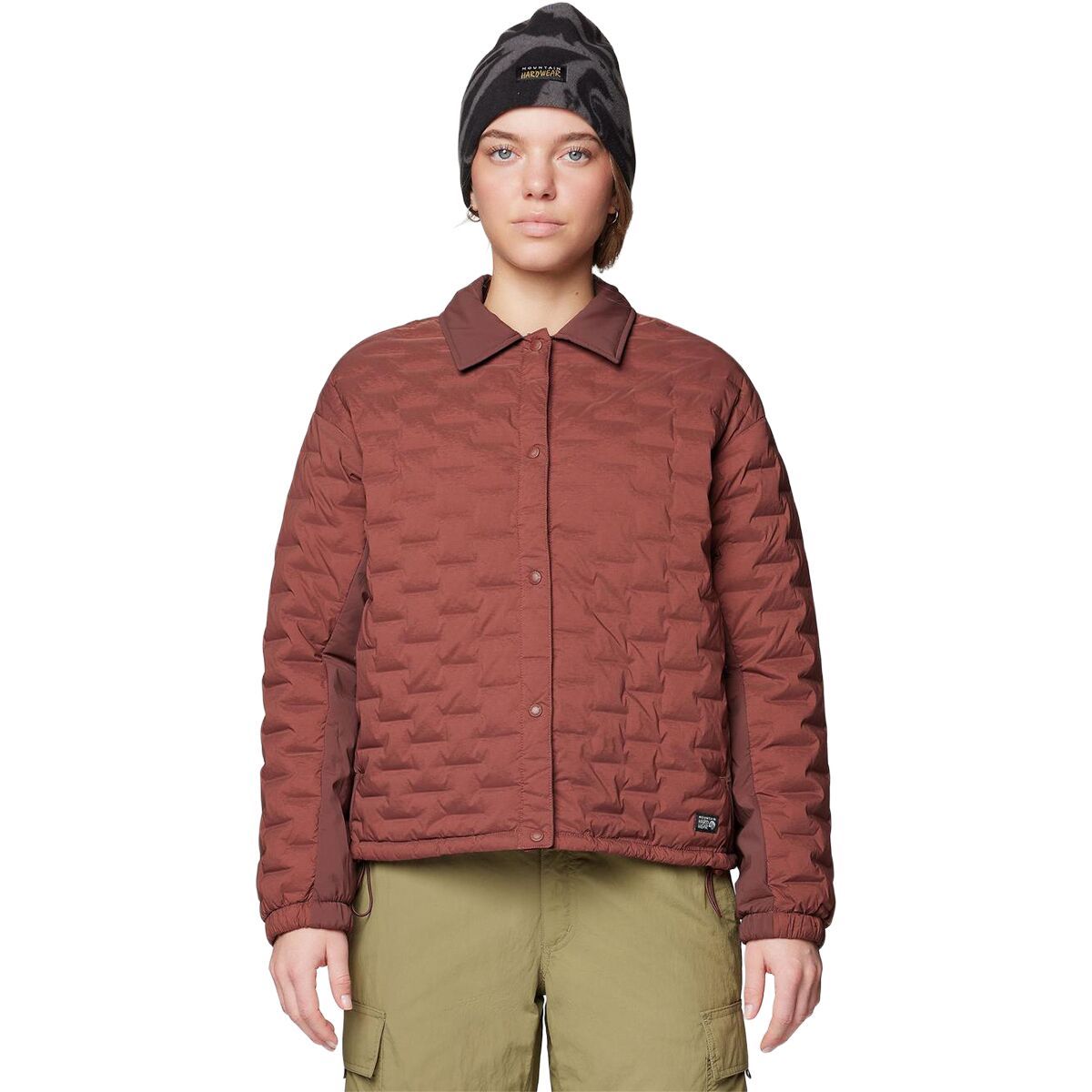 Image of Mountain Hardwear Stretchdown Light Snap Jacket - Women's Bourbon Brown, XS