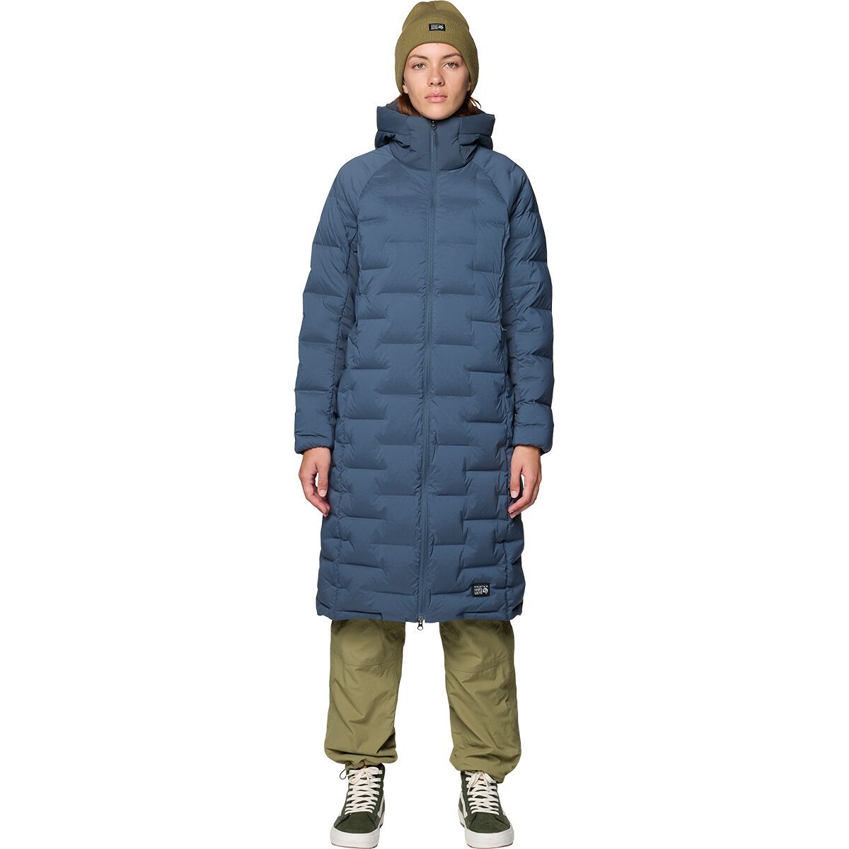 Image of Mountain Hardwear Stretchdown Long Parka - Women's Moon Blue, M