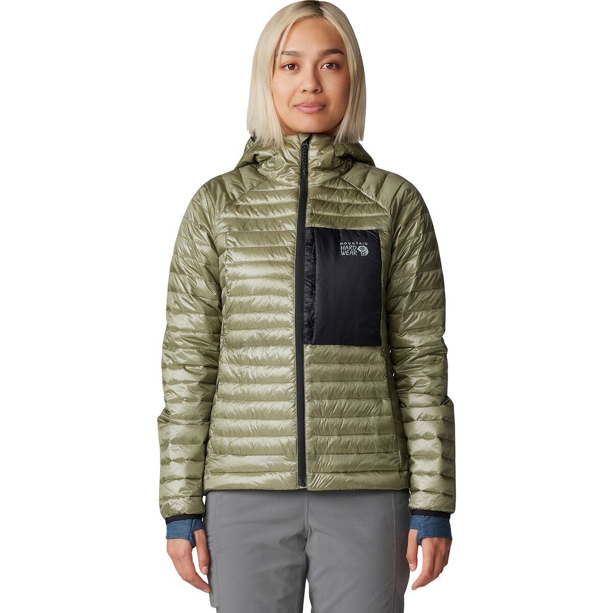 Image of Mountain Hardwear Ventano Hoodie - Women's Mantis Green/Black, M