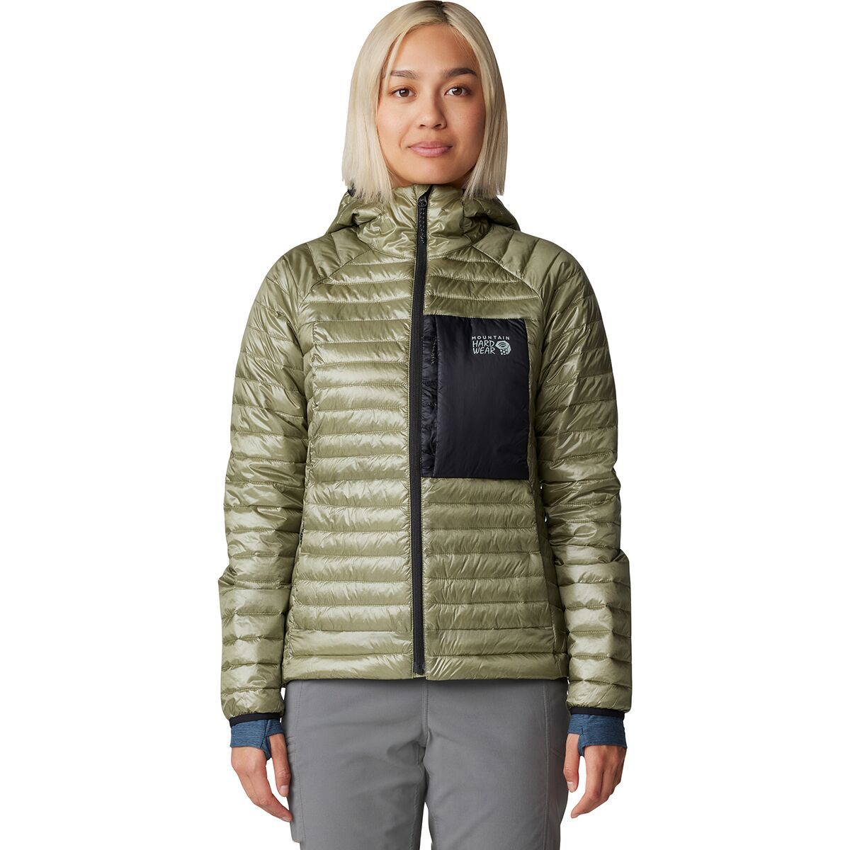 Image of Mountain Hardwear Ventano Hoodie - Women's Mantis Green/Black, L